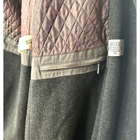 Hucke Mode Collection Womens Trench Coat Wool Lined Hooded Vintage Grey Size 12 - Picture 10 of 16